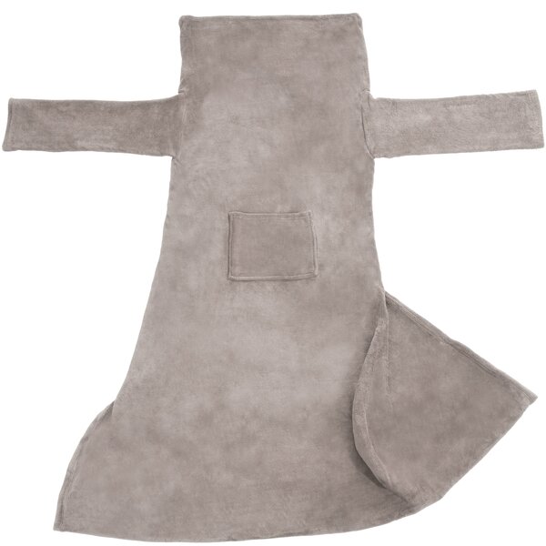 Tectake 403044 2 deky s rukávmi - 200 x 170 cm, šedá