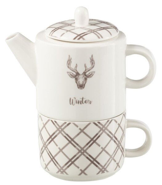 Tea for One s jeleňom v krabičke Coffee Deer - 20 * 9 * 18 cm / 680ml - J-Line by Jolipa