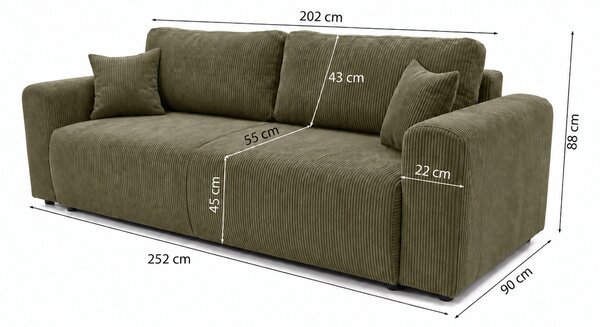 ROZKLADACIA POHOVKA SOREN 252x90 cm POSO 46