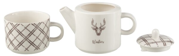 Tea for One s jeleňom v krabičke Coffee Deer - 20 * 9 * 18 cm / 680ml - J-Line by Jolipa
