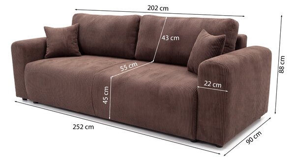 ROZKLADACIA POHOVKA SOREN 252x90 cm POSO 06