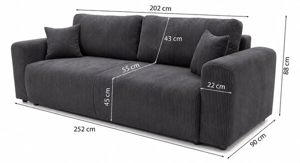 ROZKLADACIA POHOVKA SOREN 252x90 cm POSO 22