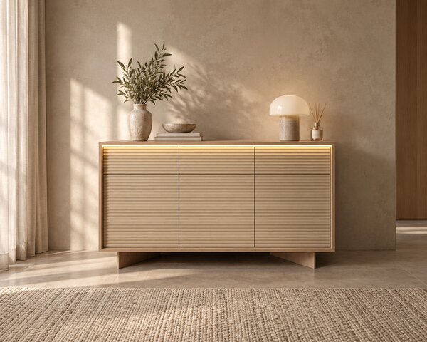 KOMODA GALLIANO DUB BOLIVAR + CAPPUCCINO LED 154 cm