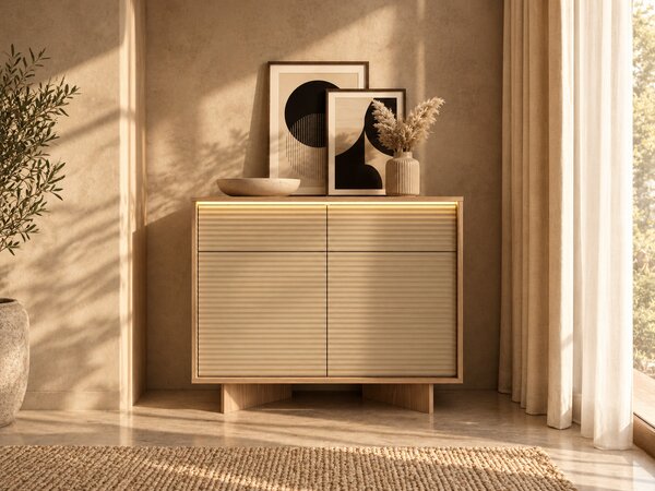KOMODA GALLIANO DUB BOLIVAR + CAPPUCCINO LED 104 cm