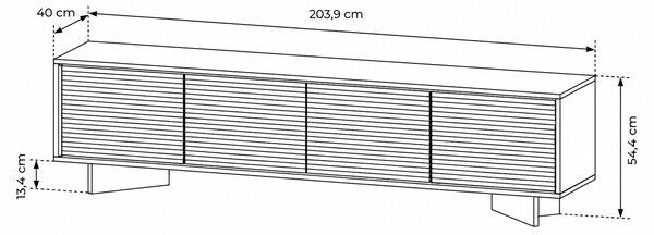 TV STOLÍK GALLIANO DUB BOLIVAR + CAPPUCCINO LED 204 cm