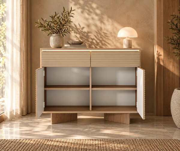 KOMODA GALLIANO DUB BOLIVAR + CAPPUCCINO LED 104 cm