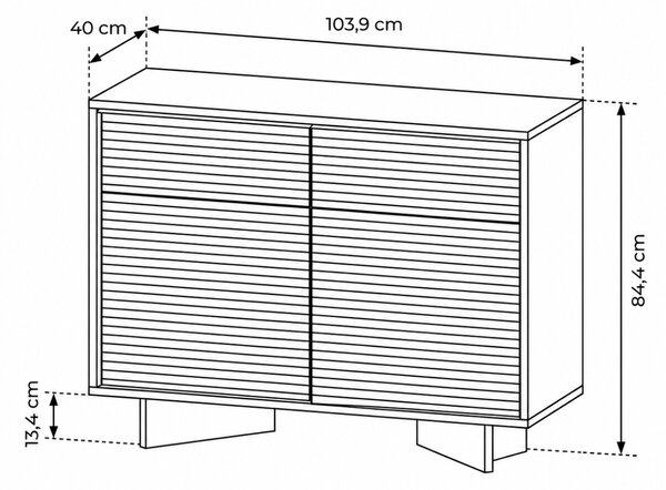 KOMODA GALLIANO DUB BOLIVAR + CAPPUCCINO LED 104 cm