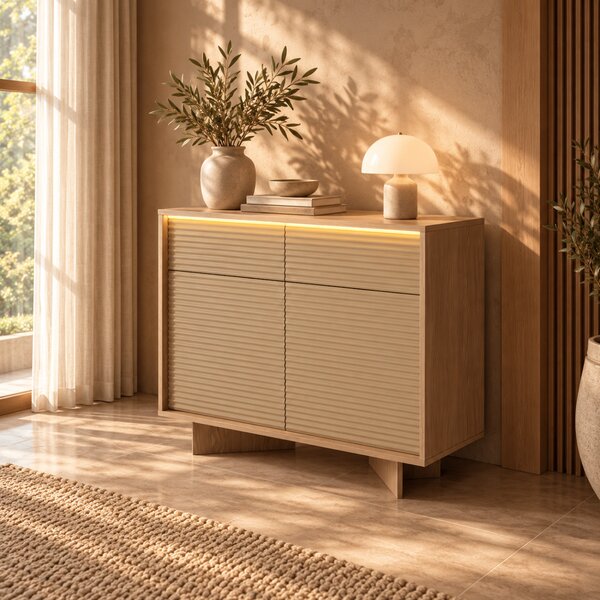 KOMODA GALLIANO DUB BOLIVAR + CAPPUCCINO LED 104 cm