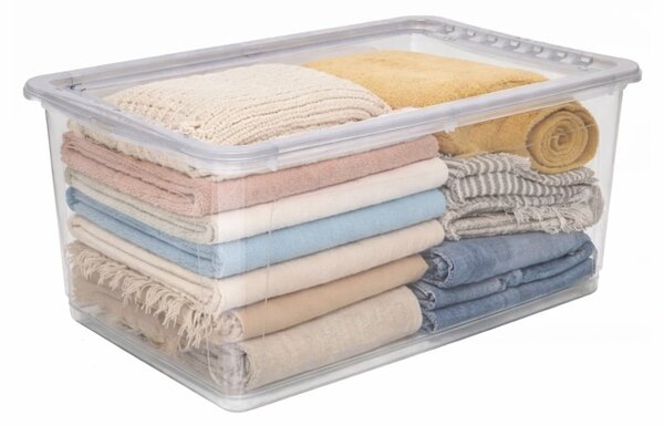 Keeeper Úložný box s vekom (má 2 funkcie) BEA Clearbox 43L, 59 x 39 x 27 cm
