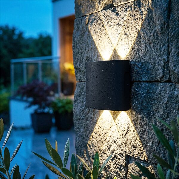 Vonkajšia nástenná lampa čierna vrátane LED 4-žiarovkové IP54 - Silly