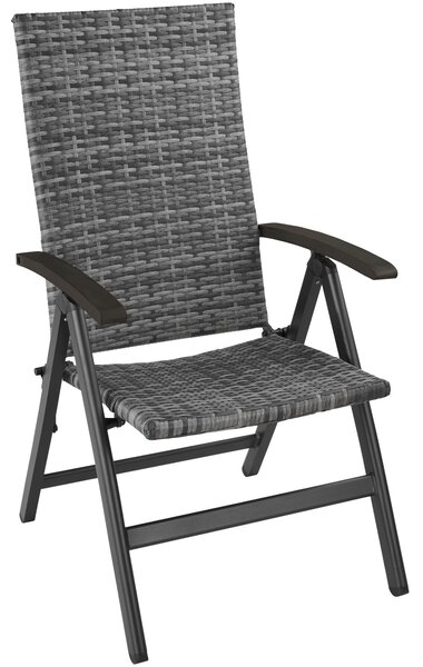 Tectake 403234 záhradná stolička ratanová melbourne - šedá