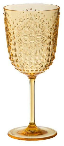 Meruňková plastová sklenička na noze Aqua Apricot - Ø 9*20cm / 400ml - J-Line by Jolipa