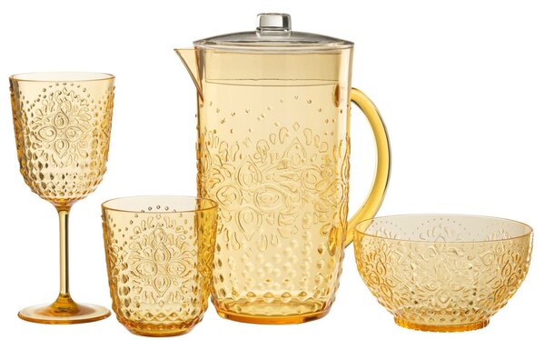 Meruňková plastová sklenička na noze Aqua Apricot - Ø 9*20cm / 400ml - J-Line by Jolipa