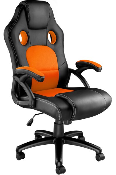 Tectake 403469 kancelárska stolička tyson - čierna / oranžová