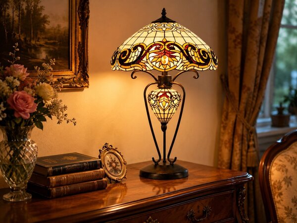 Clayre & Eef Stilní lampa Tiffany Woman - Clayre & Eef