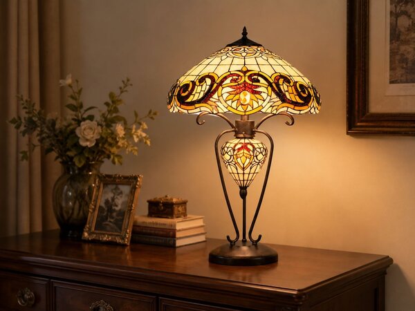 Clayre & Eef Stilní lampa Tiffany Woman - Clayre & Eef