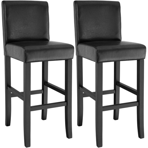 Tectake 403510 2 barové stoličky drevené - čierna