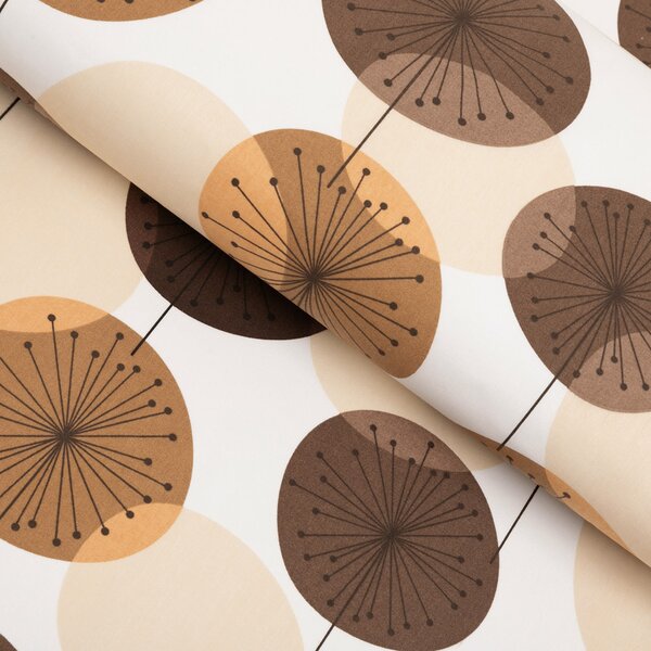 Biante Bavlnený oválny obrus Sandra SA-488 Hnedo-béžové designové púpavy 50x100 cm