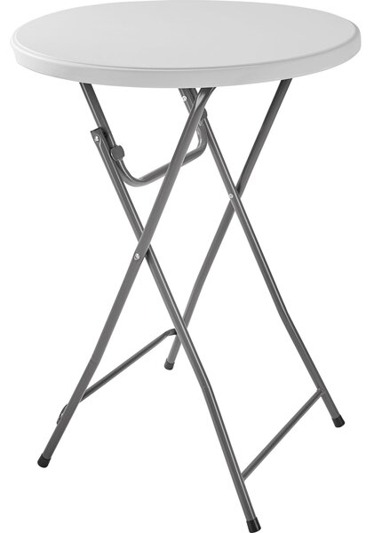 Tectake 402758 barový stolík skladací oceľový ø80cm - biela