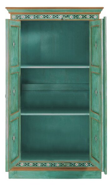 Zelená skrinka z mangového dreva 87x152x38 cm Prem – Støraa