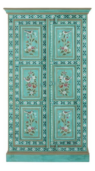 Zelená skrinka z mangového dreva 87x152x38 cm Prem – Støraa