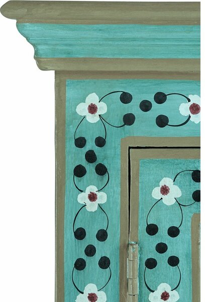 Zelená skrinka z mangového dreva 87x152x38 cm Prem – Støraa