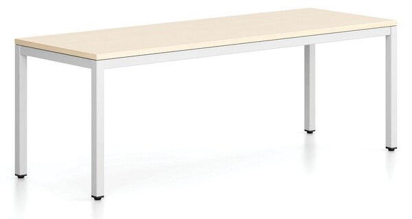 Lavica FRAME, biela podnož, 1685 x 404 x 468 mm, breza