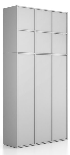 Nadstavba pre skrine FRAME, 6x dvere, 1299 x 450 x 854 mm, PUSH-lock, sivá