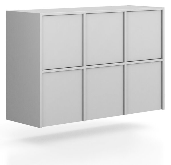 Nadstavba pre skrine FRAME, 6x dvere, 1299 x 450 x 854 mm, PUSH-lock, sivá