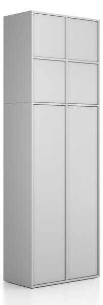 Nadstavba pre skrine FRAME, 4x dvere, 872 x 450 x 854 mm, PUSH-lock, sivá
