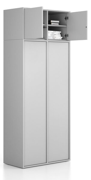 Nadstavba pre skrine FRAME, 2x dvere, 872 x 450 x 427 mm, PUSH-lock, sivá