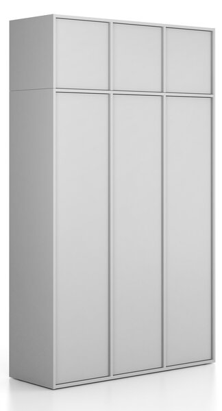 Nadstavba pre skrine FRAME, 3x dvere, 1299 x 450 x 427 mm, PUSH-lock, sivá