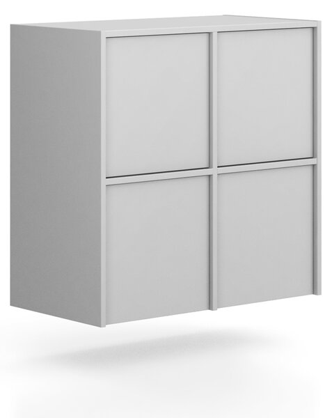 Nadstavba pre skrine FRAME, 4x dvere, 872 x 450 x 854 mm, PUSH-lock, sivá