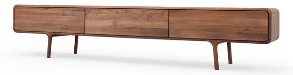 Hnedý TV stolík z orechového dreva 220x45x45 cm Fawn – Gazzda