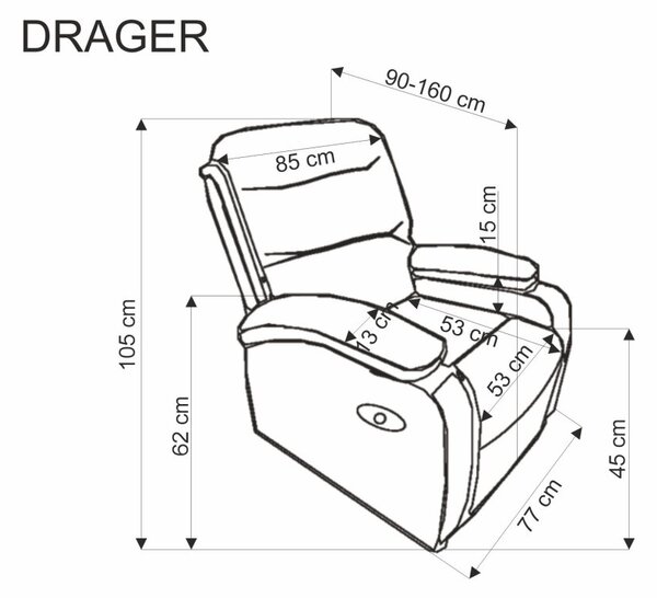 Halmar Relaxačné kreslo DRAGER tmavo zelené