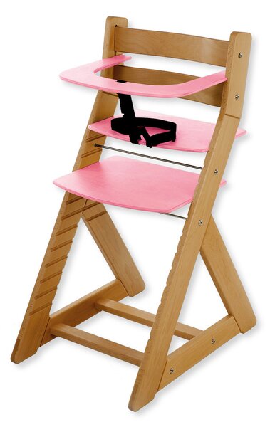 Hajdalánek Rastúca stolička ANETA - s malým pultíkom (dub svetlý, ružová) ANETADUBSVERUZOVA