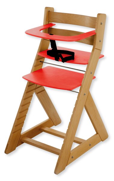 Hajdalánek Rastúca stolička ANETA - s malým pultíkom (dub svetlý, červená) ANETADUBSVECERVENA