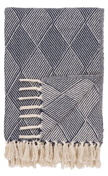 Modrá deka z recyklovanej bavlny 130x180 cm Izmir – House Nordic