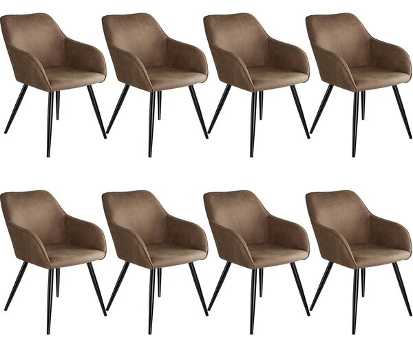Tectake 404069 8 stoličiek marilyn stoff - hnedo – čierna
