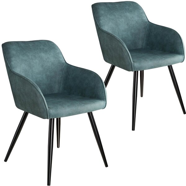 Tectake 404058 2 stoličky marilyn stoff - modro - čierna