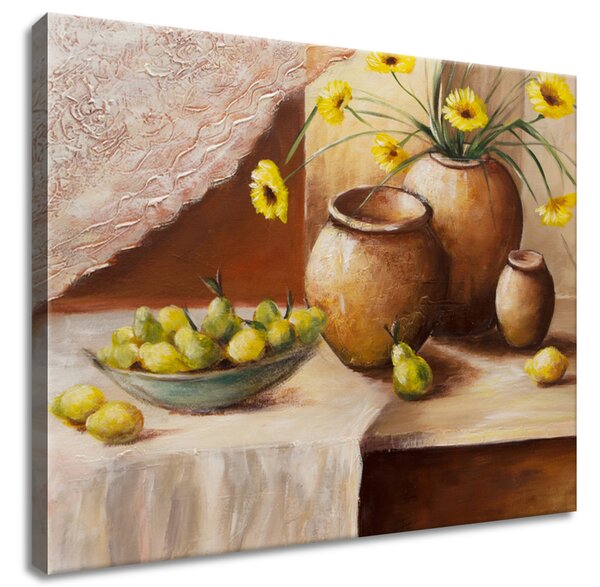 Obraz na plátne Žlté kvety vo váze Veľkosť: 50 x 40 cm