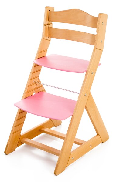 Hajdalánek Rastúca stolička MAJA - guľatá opierka (buk, ružová) MAJABUKRUZOVA