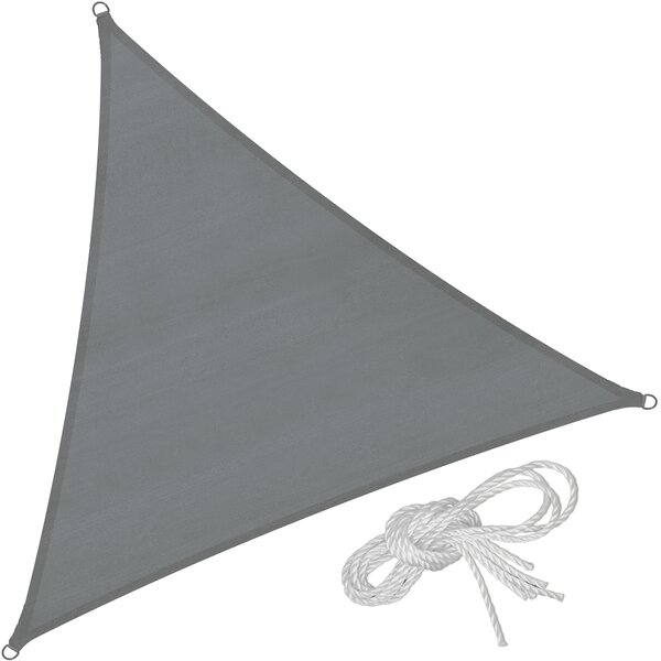 Tectake 403891 tieniaca plachta proti slnku trojuholník, šedá - 600 x 600 x 600 cm