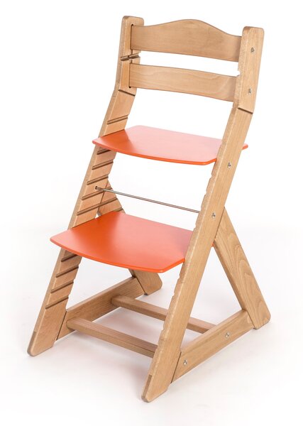 Hajdalánek Rastúca stolička MAJA - guľatá opierka (dub svetlý, oranžová) MAJADUBSVEORANZOVA