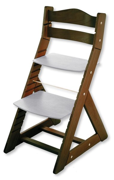 Hajdalánek Rastúca stolička MAJA - guľatá opierka (orech, svetlo sivá) MAJAORECHSVESEDA