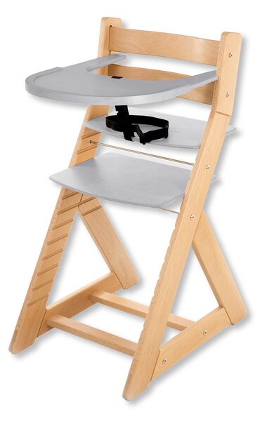 Hajdalánek Rastúca stolička ELA - s veľkým pultíkom (buk, svetlo sivá) ELABUKSVESEDA
