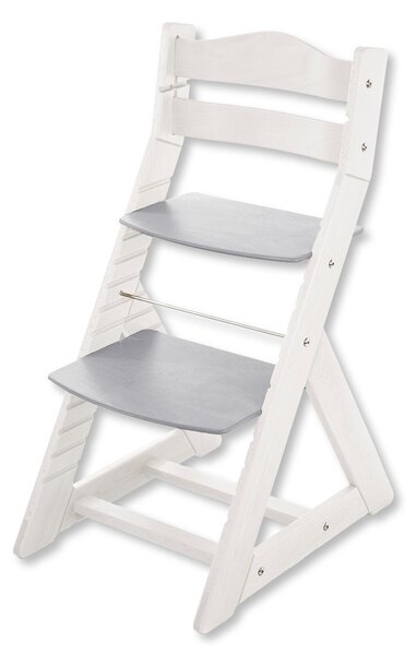 Hajdalánek Rastúca stolička MAJA - guľatá opierka (biela, svetlo sivá) MAJABILASVESEDA