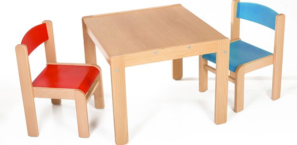 Hajdalánek Detský stolík LUCAS so stoličkami LUCA (červená, modrá) LUCASLUCACEMO