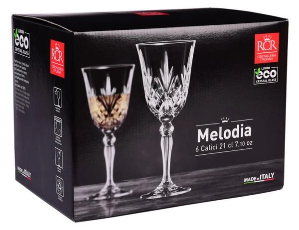 RCR MELODIA POHÁR NA BIELE VÍNO 210ML SADA 6 KS BX