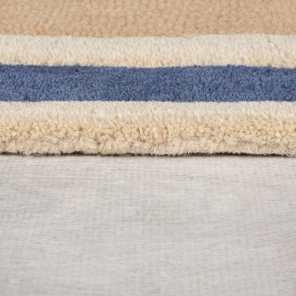 Modro-oranžový ručne tkaný vlnený behúň 60x230 cm Retro Blocks – Flair Rugs